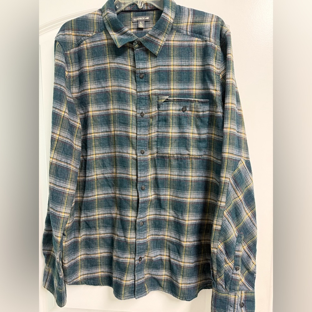 Toad&Co Green and Yellow Casual Button Down Shirt
